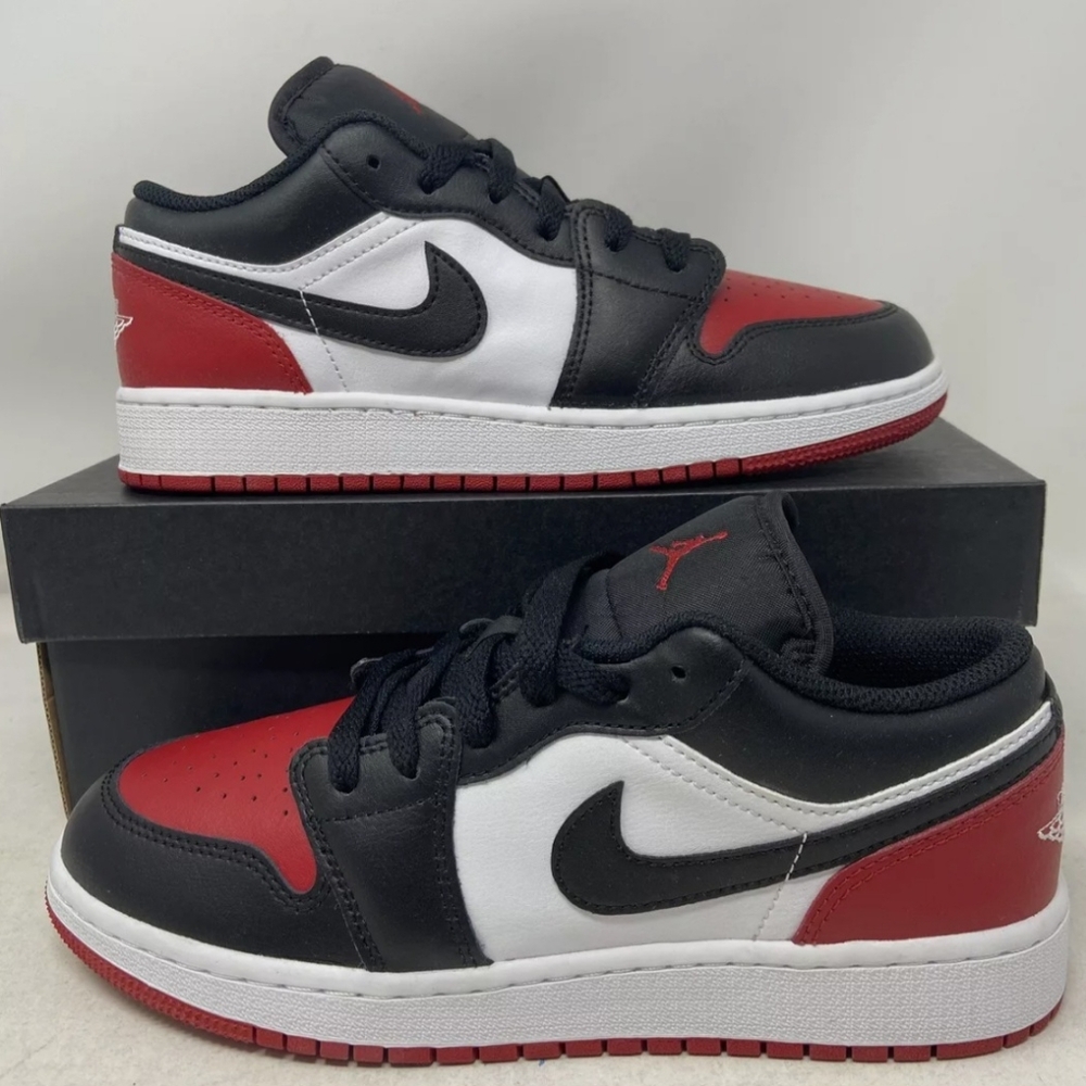 AIR JORDAN 1 LOW BLACK-WHITE-RED WOMEN'S US SIZE 8.5 BRAND NEW IN BOX